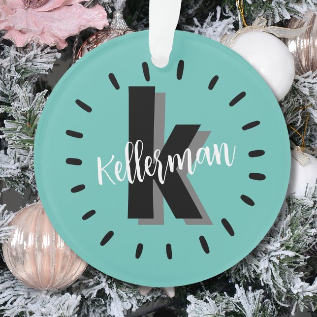 Personalised Monogram Initial Ornament (Cute Circle Script Monogram Initial Ornament)