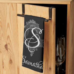 Personalised Monogram Initial  Tea Towel