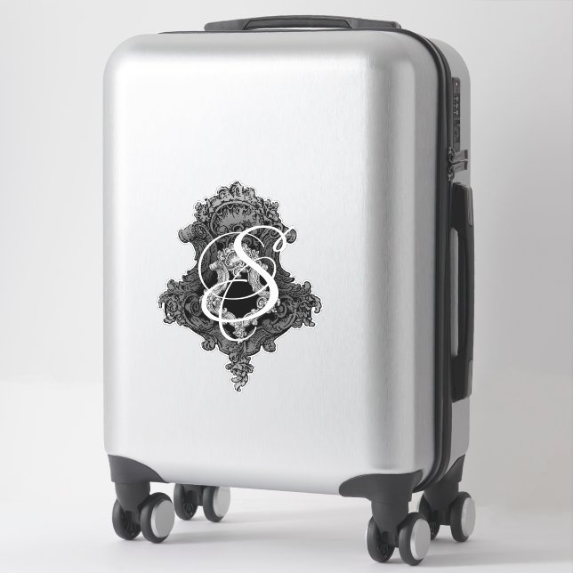 Personalised Monogram Initial Vinyl Sticker (Suitcase)