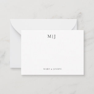 Personalised Monogram Initials Black Typography Card