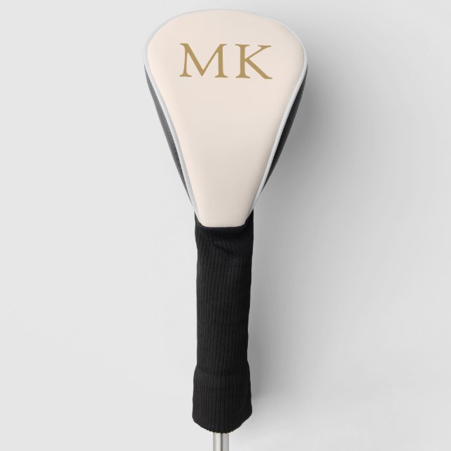 Personalised Monogram Initials Blush Pink Modern Golf Head Cover (Front)