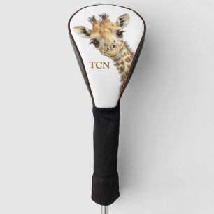 Personalised Monogram Initials Giraffe  Golf Head Cover