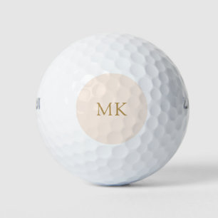 Personalised Monogram Initials Modern Blush Gold Golf Balls