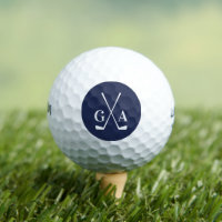 Personalised Monogram initials with Crossed Clubs