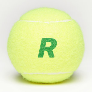 Personalised Monogram Initials Yellow Green Custom Tennis Balls