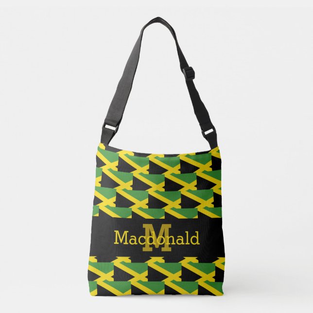 Personalised Monogram JAMAICA FLAG Crossbody Bag (Front)