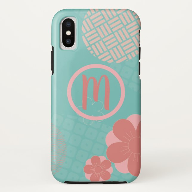 Personalised monogram Japanese pattern Case-Mate iPhone Case (Back)