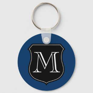 Personalised monogram keychain with letter emblem