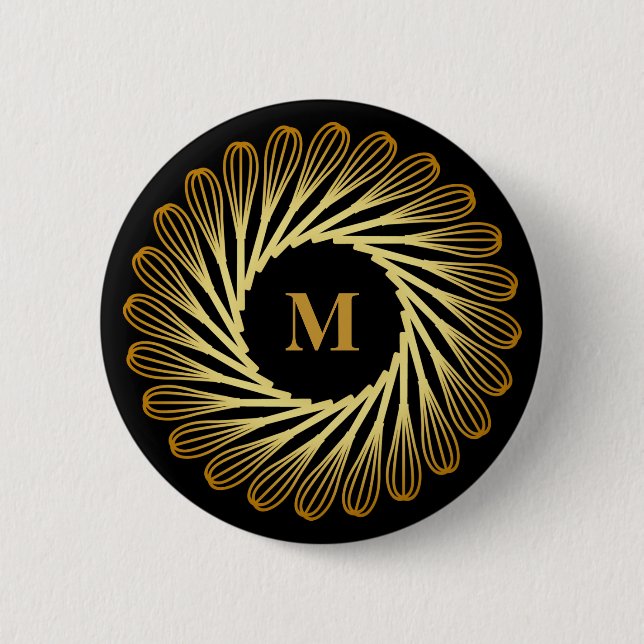 Personalised Monogram Kitchen Baking Lover 6 Cm Round Badge (Front)