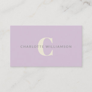 Personalised Monogram Lavender Stylish Office Business Card