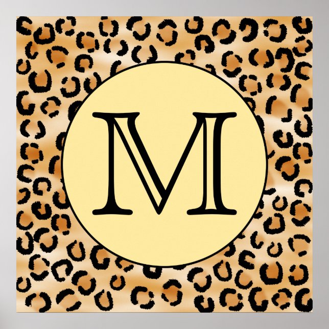 Personalised Monogram Leopard Print Pattern. (Front)