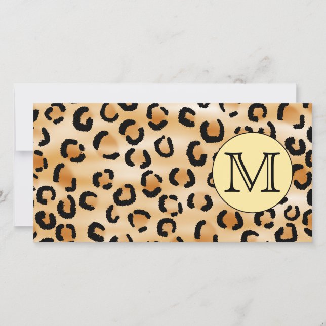 Personalised Monogram Leopard Print Pattern. (Front)