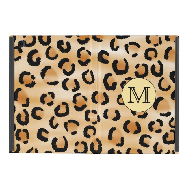 Personalised Monogram Leopard Print Pattern. iPad Mini Cover (Outside)