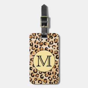 Personalised Monogram Leopard Print Pattern. Luggage Tag