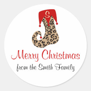 Personalised Monogram Leopard Stocking Sticker