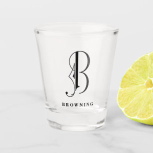 Personalised Monogram Letter B with Last Name Shot Glass