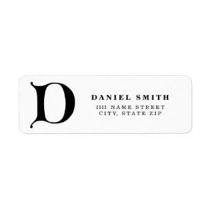 Personalised Monogram letter D - black colour