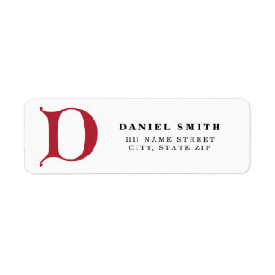 Personalised Monogram letter D - red colour