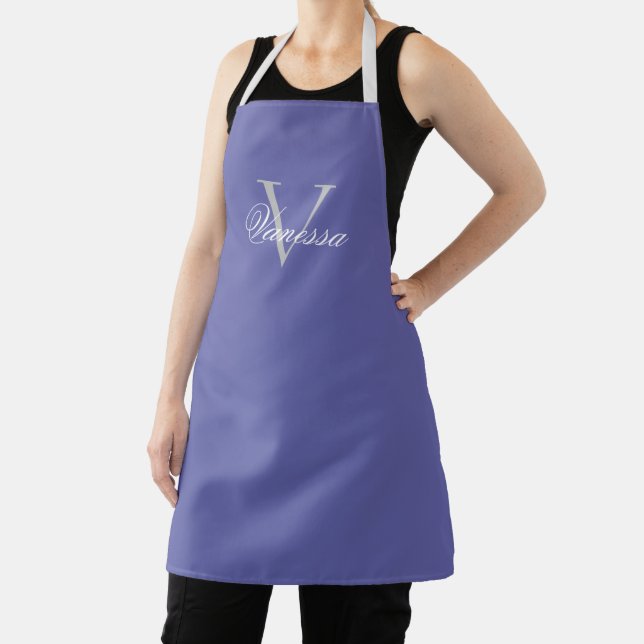 Personalised Monogram Letter/Name Periwinkle Apron (Insitu)