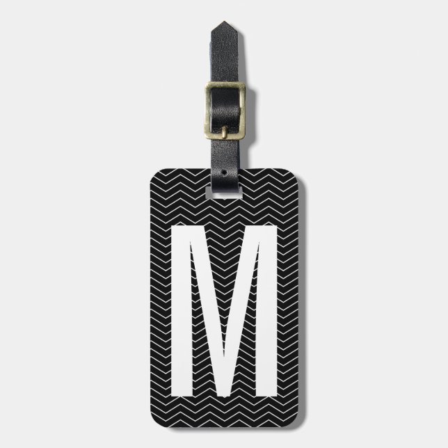 Personalised monogram letter travel luggage tag (Front Vertical)