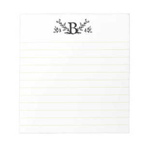 Personalised Monogram Lined Notepad
