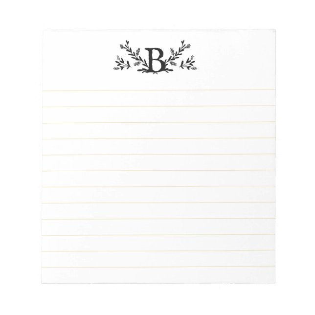 Personalised Monogram Lined Notepad (Front)