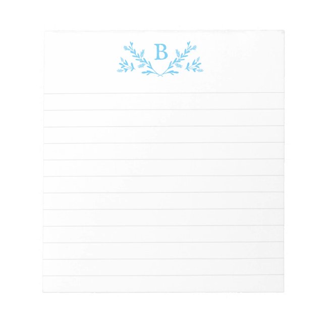 Personalised Monogram Lined Notepad (Front)