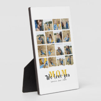 Personalised monogram Love You mum 16 family Photo Plaque