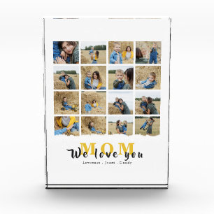 Personalised monogram Love You mum 16 Mother Photo Block
