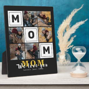 Personalised monogram Love You mum family Photos Plaque