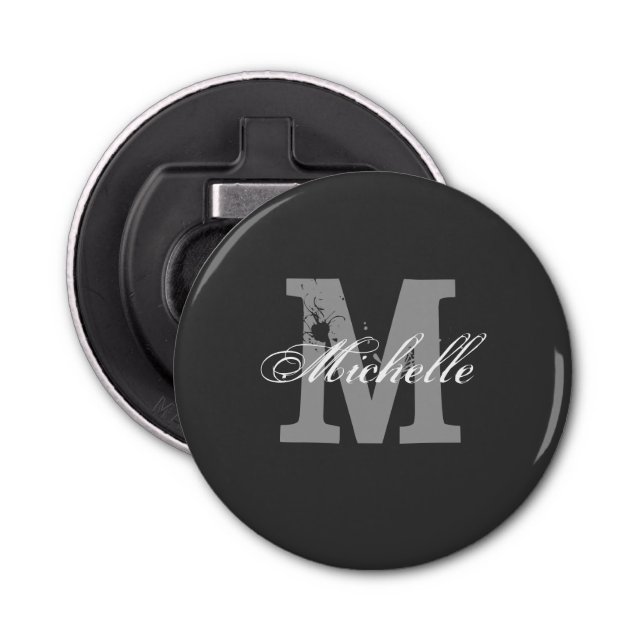 Personalised monogram magnetic beer bottle opener (Front)