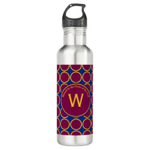 Personalised Monogram Maroon CIRCLES 710 Ml Water Bottle
