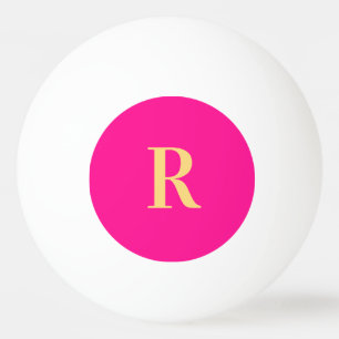 Personalised Monogram Modern Hot Pink Ping Pong Ball