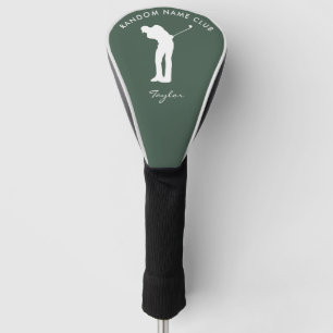Personalised Monogram Modern Sage Green Club Name Golf Head Cover