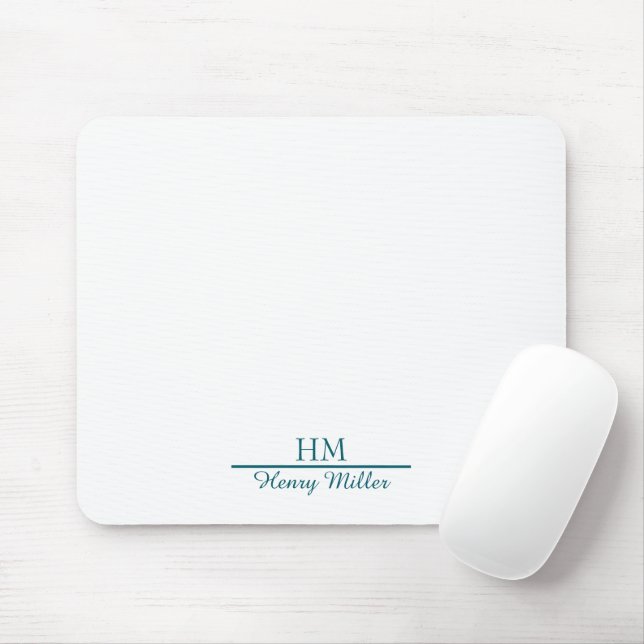 Personalised Monogram Mousepad–Custom Initial  Mouse Mat (With Mouse)