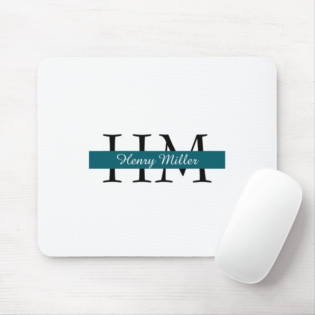 Personalised Monogram Mousepad | Custom Initials (With Mouse)