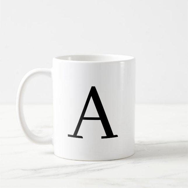 Personalised Monogram Mug - Custom Letter Coffee M (Left)