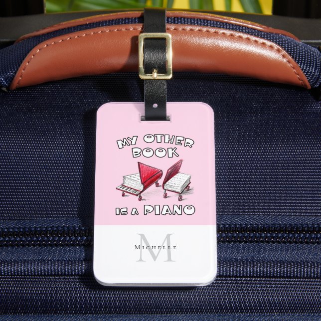 🎶 Personalised Monogram Musical My Book Piano 🎹 Luggage Tag (Front Insitu 2)