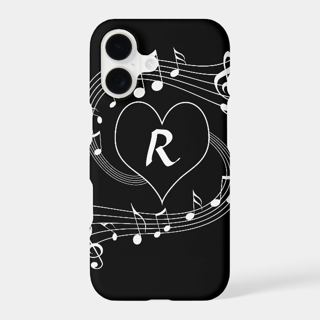 Personalised Monogram Musical notes heart (Back)