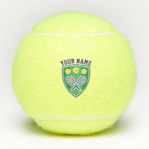 Personalised monogram name and logo yellow tennis balls