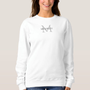 Personalised Monogram Name Clothing Women's White Sweatshirt