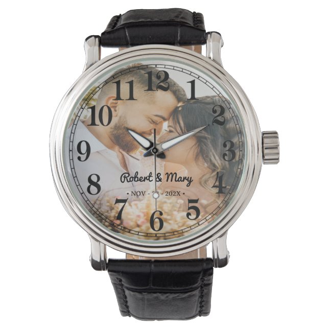 Personalised Monogram Name Custom Photo Watch (Front)