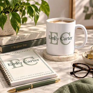 Personalised Monogram Name Elegant Coffee Mug