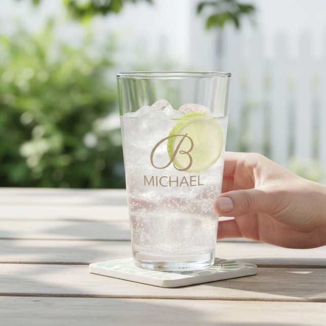 Personalised Monogram Name Elegant Gift Glass (Creator Uploaded)