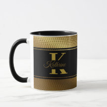 personalised monogram name golden black