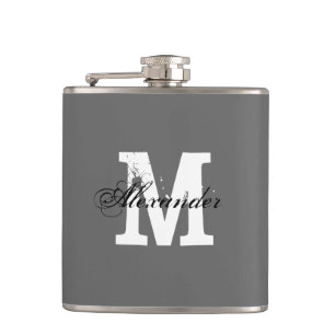 Personalised monogram name initial drink flask