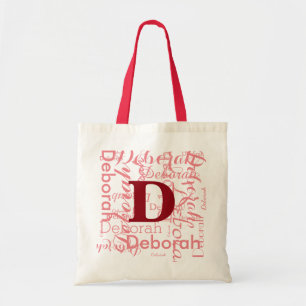 personalised monogram name & initial tote bag
