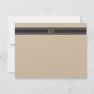 Personalised Monogram Name Initials Dark Blue  Card