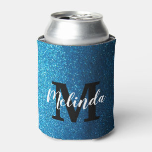 Personalised Monogram Name Modern Glitter Party Can Cooler