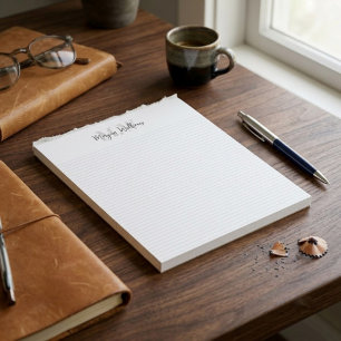 Personalised Monogram Name Simply Minimalist Lined Notepad